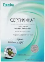 Сертификат  Соболєва Марина Миколаївна